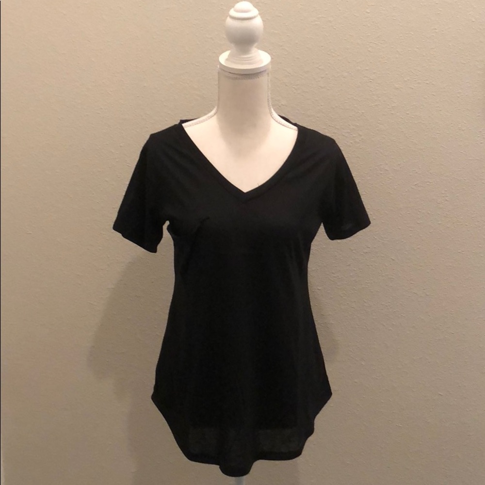 Black V-Neck Pocket Tee